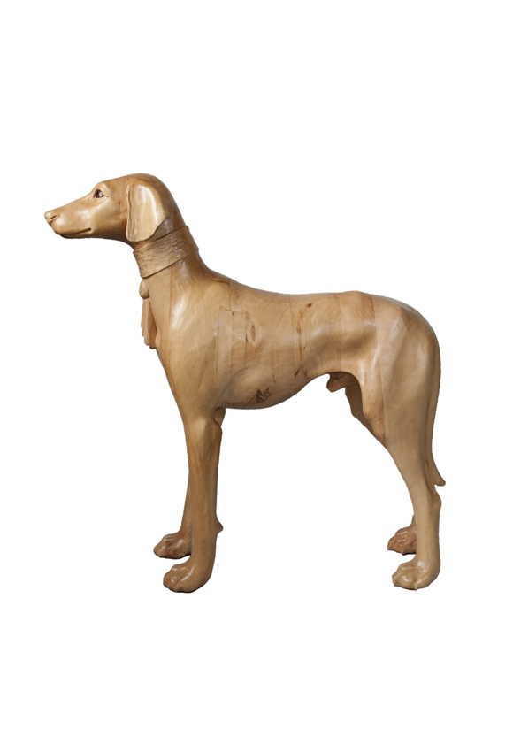 wooden natural size sculpture Moroccan greyhound dog interior design