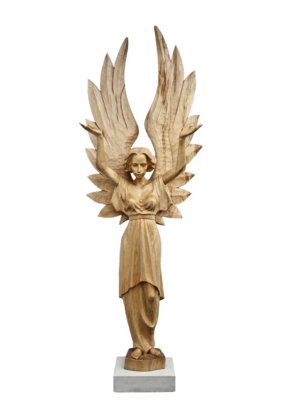 sculpture beautiful woman angel wings